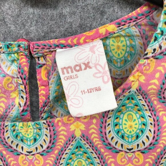 Max Girls 11-12 Years Kaftan Dress Cotton boho Print Multicolor Summer Long - Picture 11 of 12
